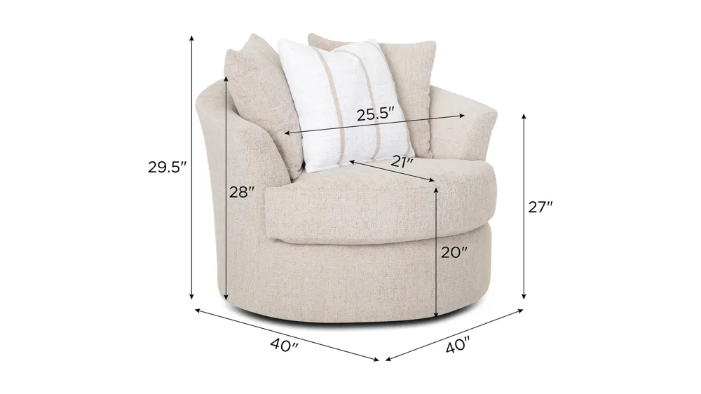 Carter Swivel Barrel Chair Dimensions
