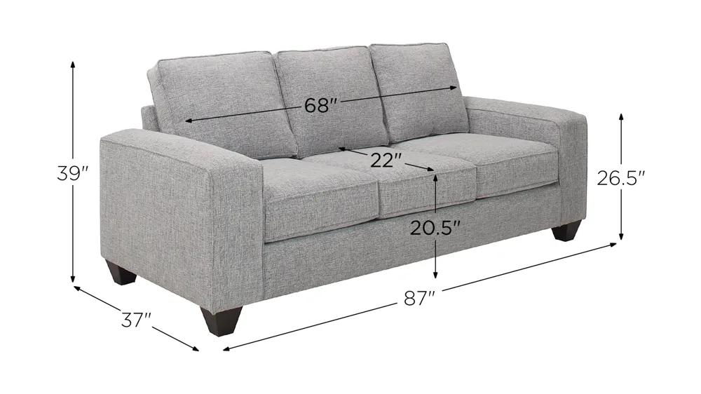 Alston Chenille Sofa Dimensions