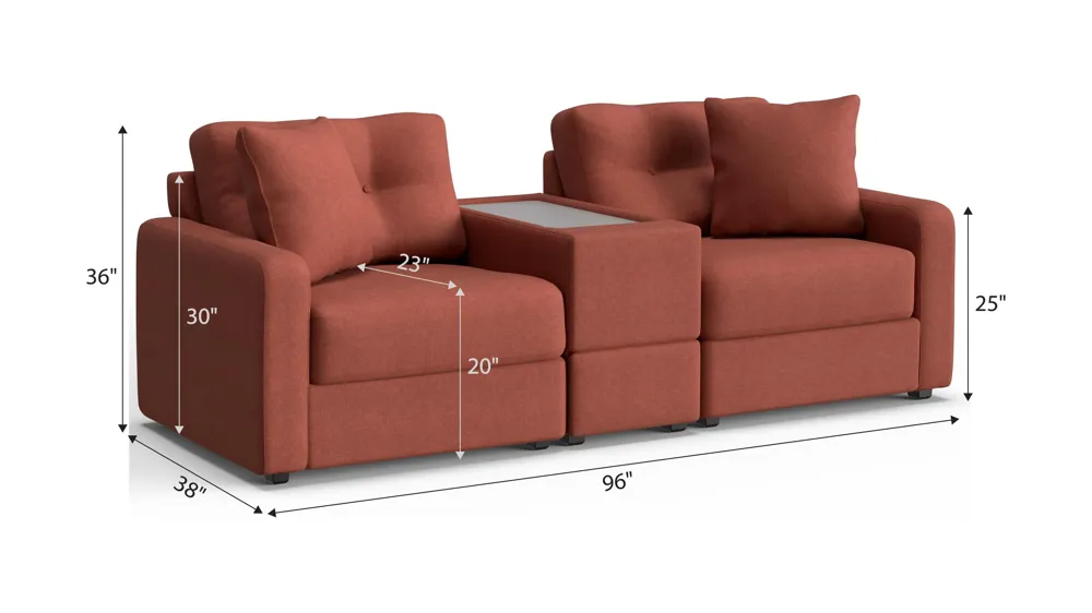 ModularOne 3-pc. Console Loveseat Dimensions