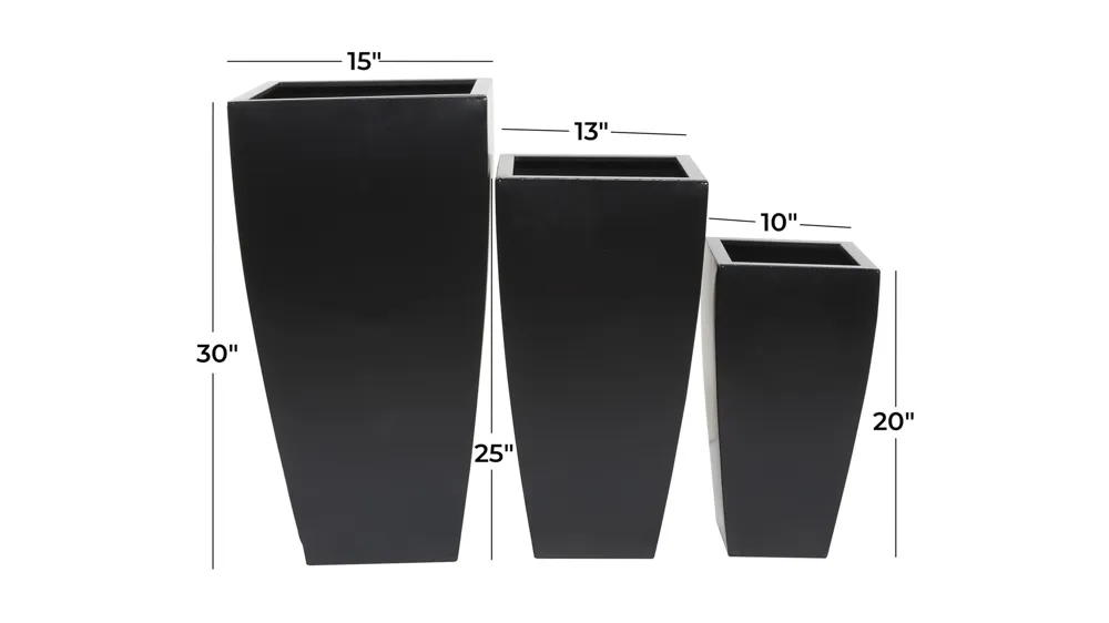 Ivy Collection Chattanooga Planter Set of 3 Dimensions