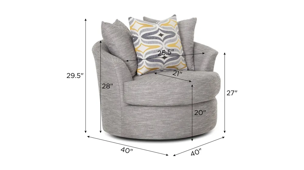 Carter Swivel Barrel Chair Dimensions