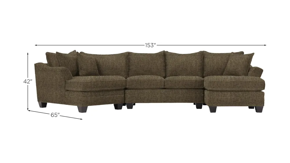 Foresthill 3-pc. Right Hand Facing Sectional Sofa Dimensions