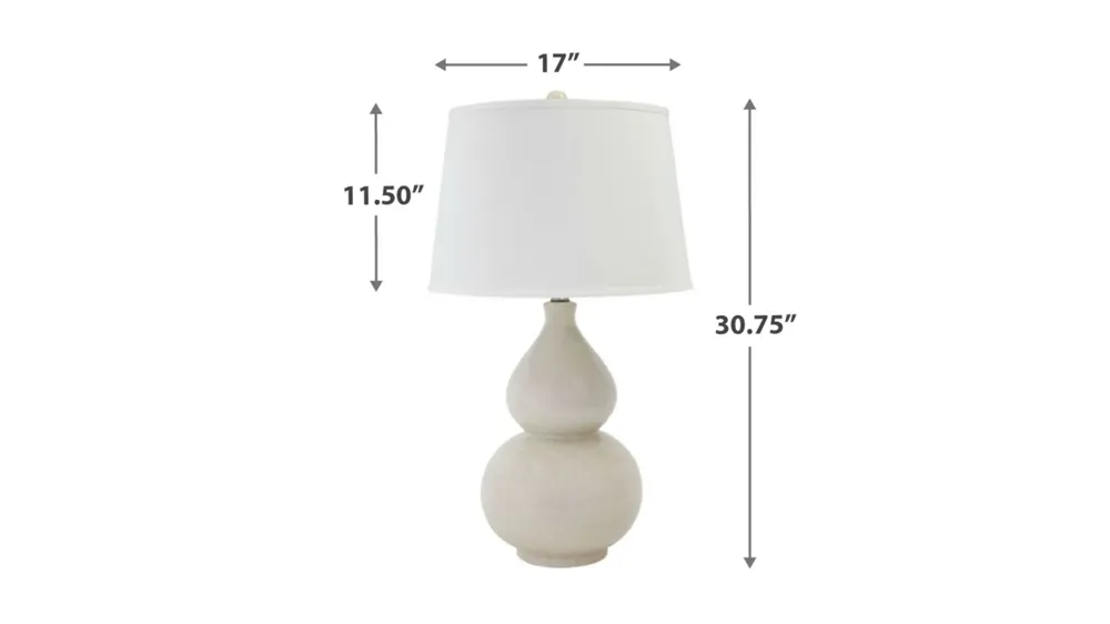 Saffi Ceramic Table Lamp Dimensions