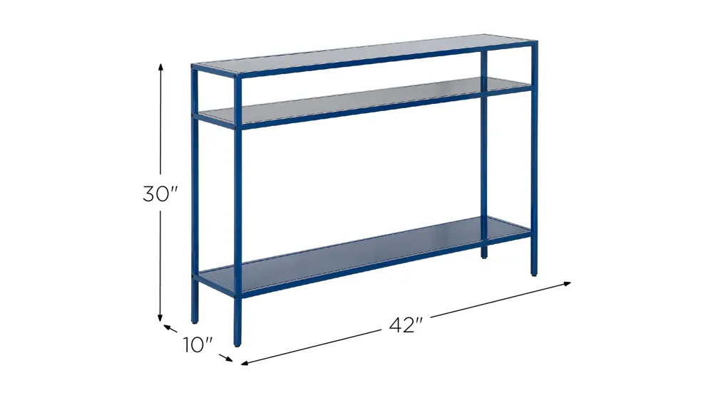 Owen 42" Console Table with Metal Shelves Dimensions