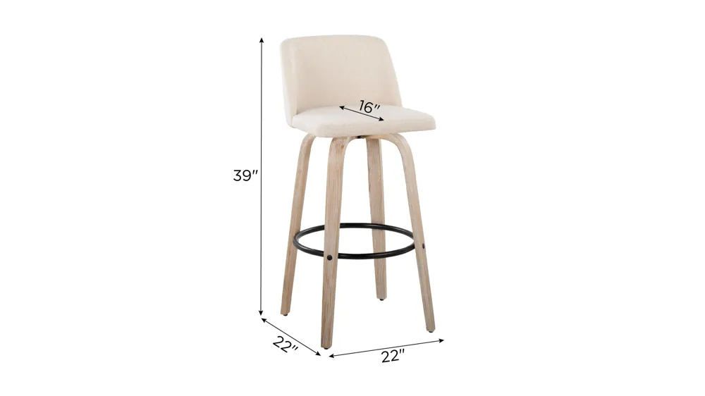 Toriano Barstool - Set of 2 Dimensions