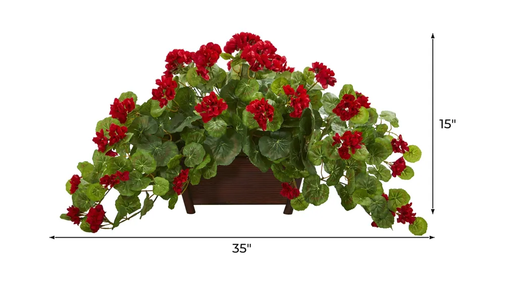 Geranium Artificial Plant in Decorative Planter Dimensions