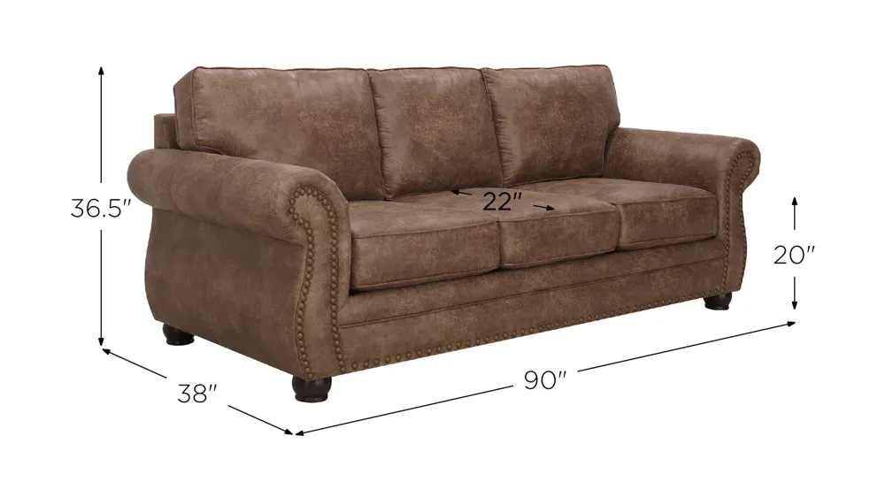 Pineridge Microfiber Sofa Dimensions