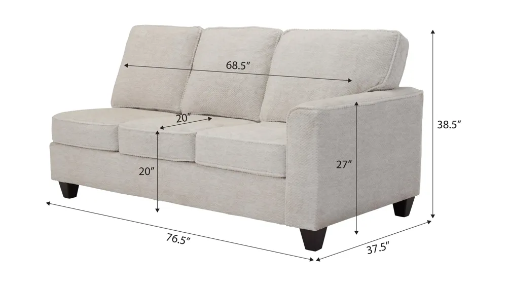 Dune Right Arm Facing Sofa Dimensions