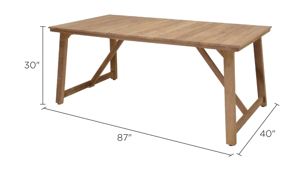 Lifestyle Garden Outdoor Rectangular Dining Table Dimensions