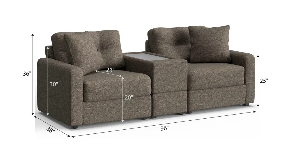 ModularOne 3-pc. Console Loveseat Dimensions