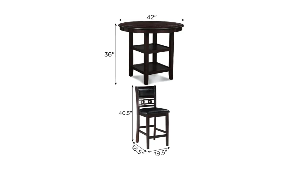 Millie 5-pc. Counter Dining Set Dimensions