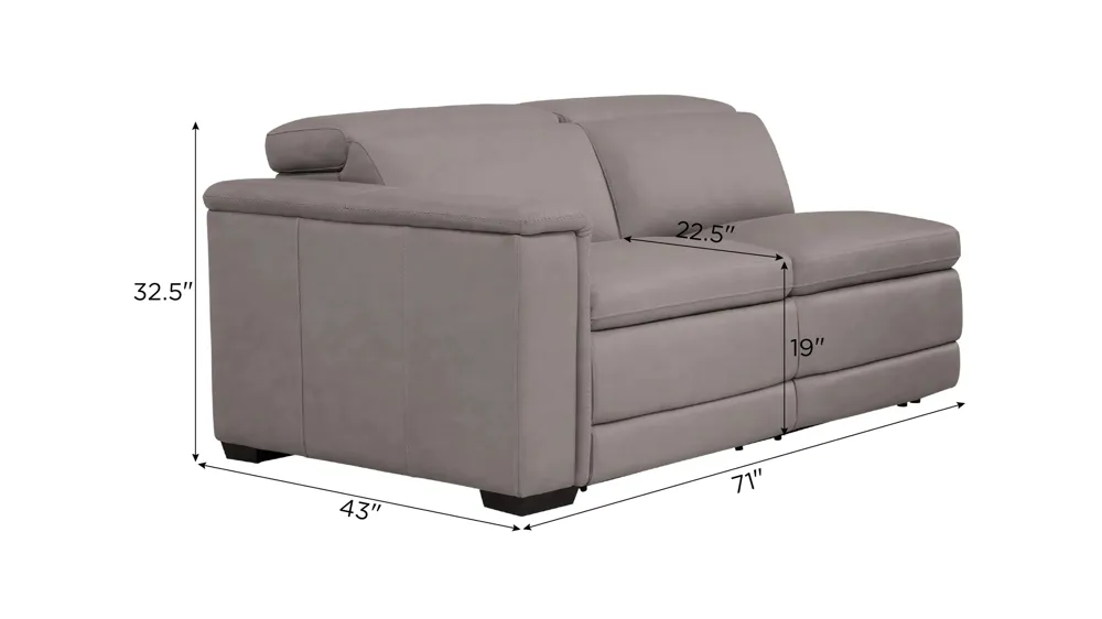 Finnegan Left Arm Facing Dual Power Loveseat Dimensions