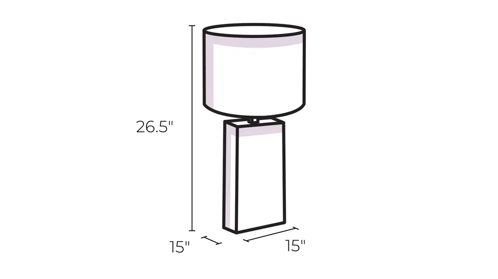 Callen Table Lamp Set Dimensions