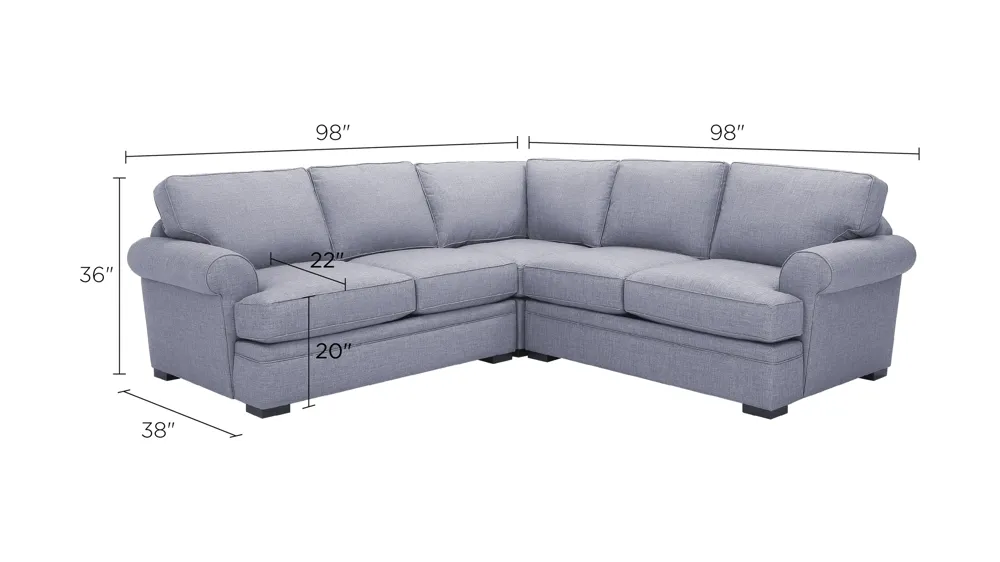 Granger 3-pc. Sectional Sofa Dimensions
