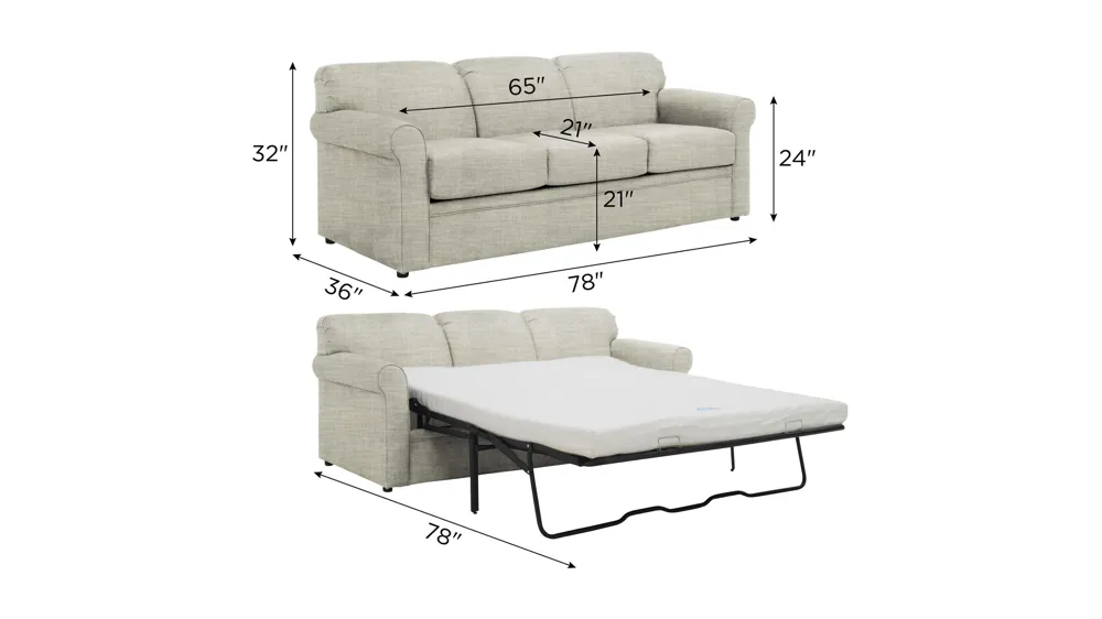 Luann Queen Sleeper Sofa Dimensions