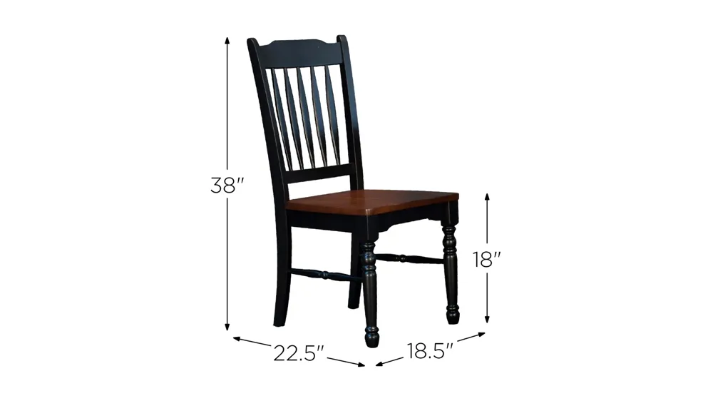 British Isles Slatback Dining Chair - Set of 2 Dimensions
