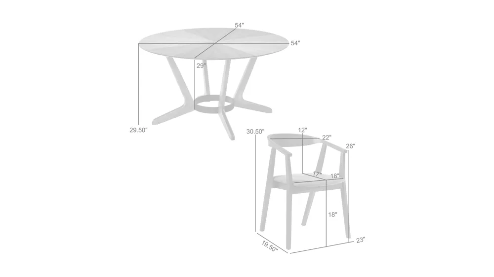Santana 7-pc. Dining Set Dimensions