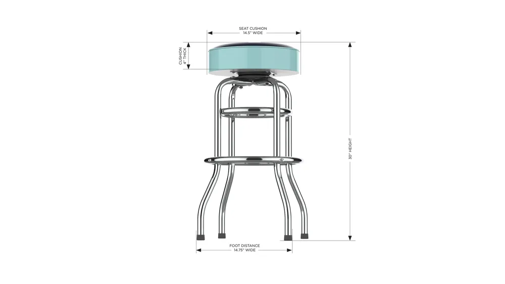 NHL Backless Swivel Bar Stool Dimensions