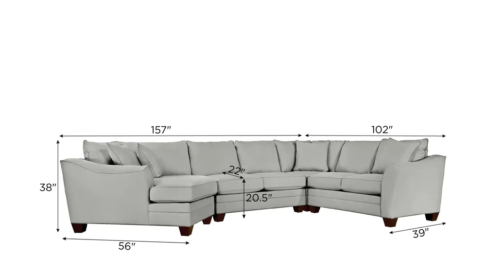 Foresthill 4-pc. Left Hand Cuddler with Loveseat Sectional Sofa Dimensions