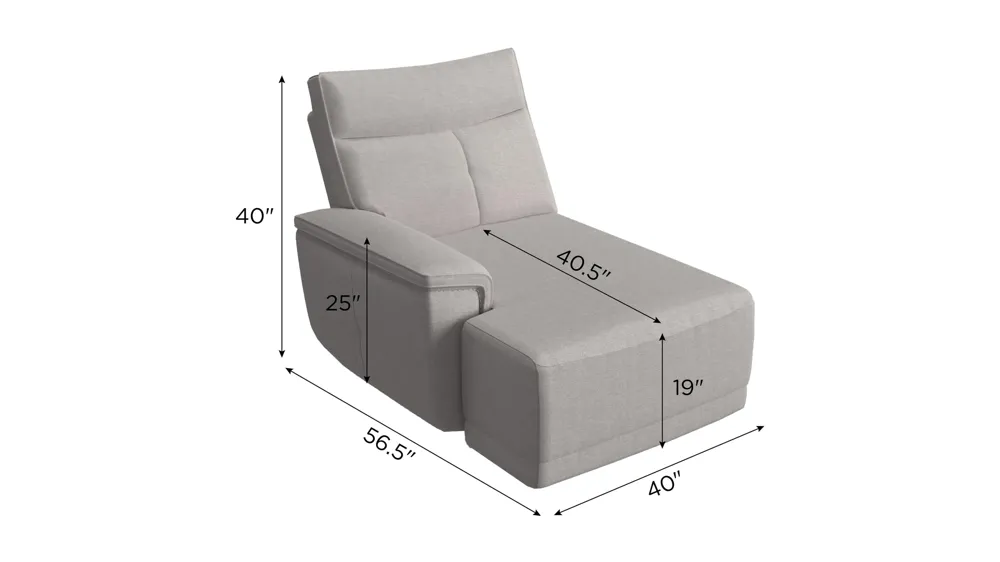 Graceland Left Arm Facing Chaise Dimensions