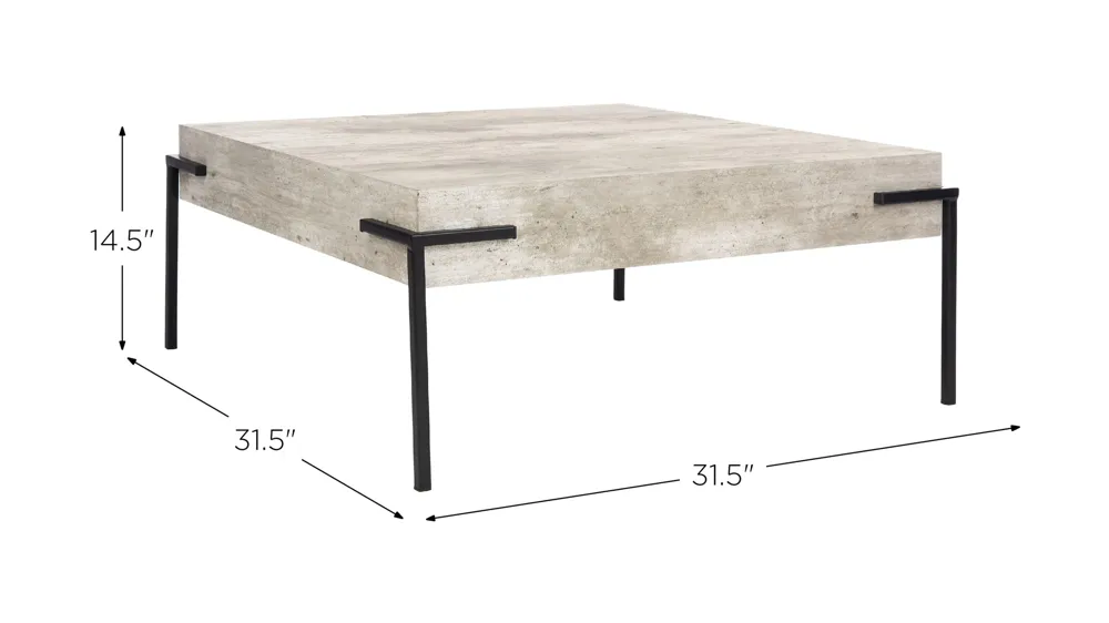 Lura Square Coffee Table Dimensions