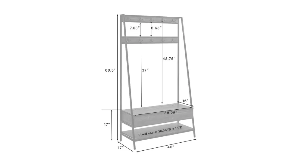 Jacobsen Hall Tree Dimensions