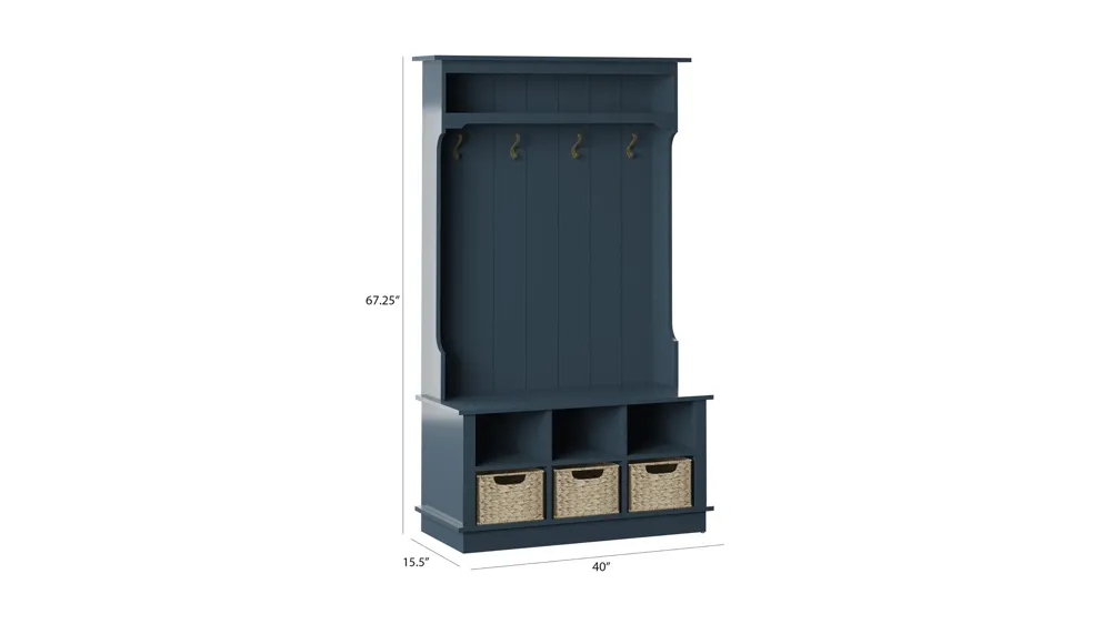 Dakota Hall Tree w/Open Storage Dimensions