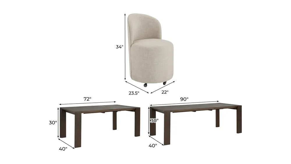 Matisse 5-pc. Dining Set Dimensions