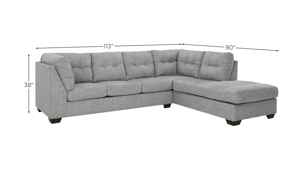 Falkirk 2-Piece Sectional with Chaise Dimensions