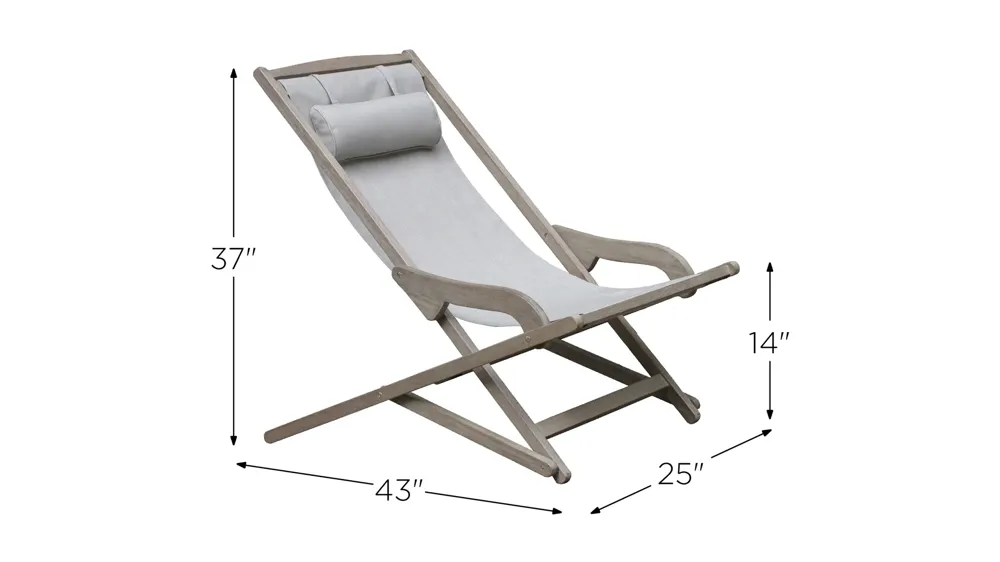 Arrington Outdoor Sling Folding Lounger Dimensions