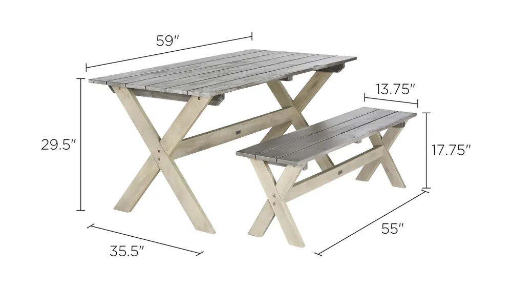 Marina 3-pc. Outdoor Dining Set Dimensions