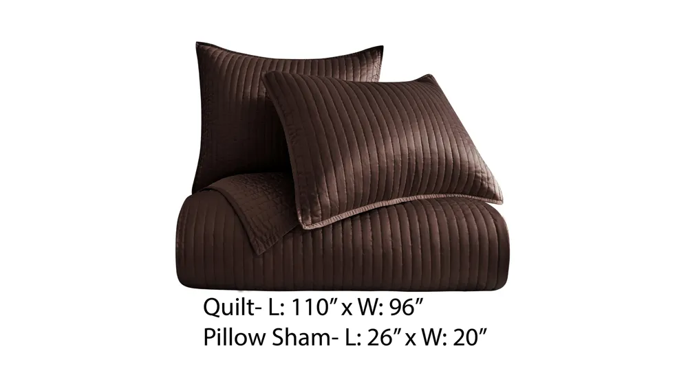 Satin Channel 3-pc. Quilt Set Dimensions