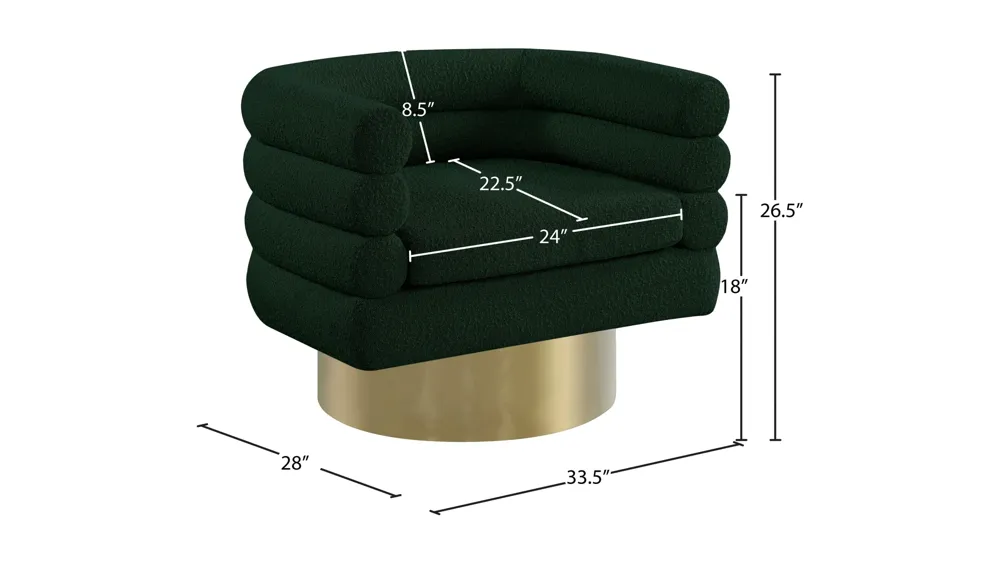Tessa Boucle Fabric Accent Chair Dimensions