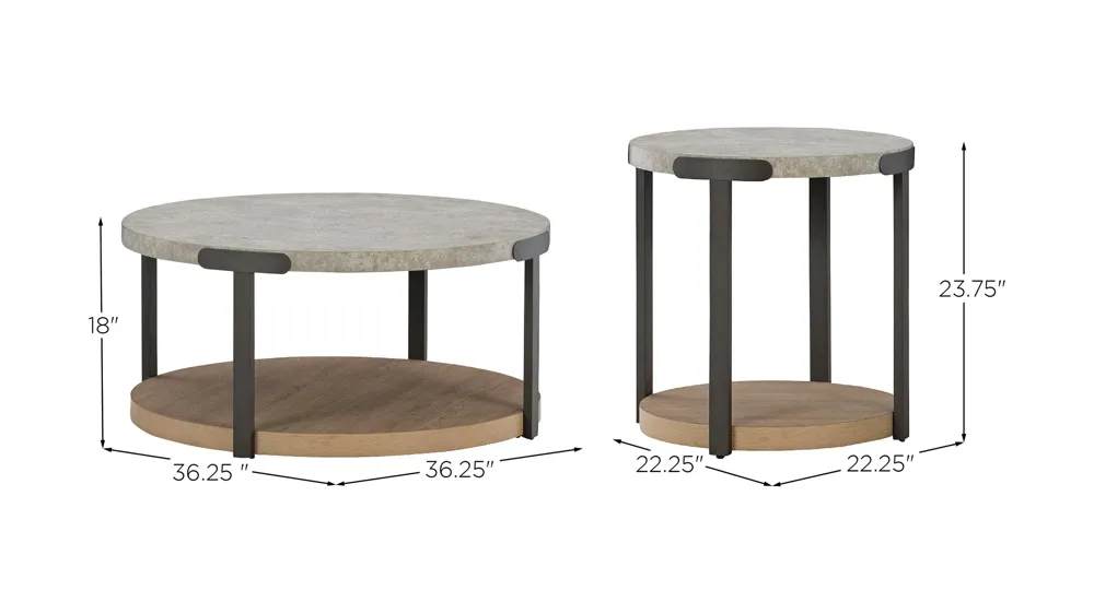 Darthurst 3-pc. Occasional Tables W/ Casters Dimensions