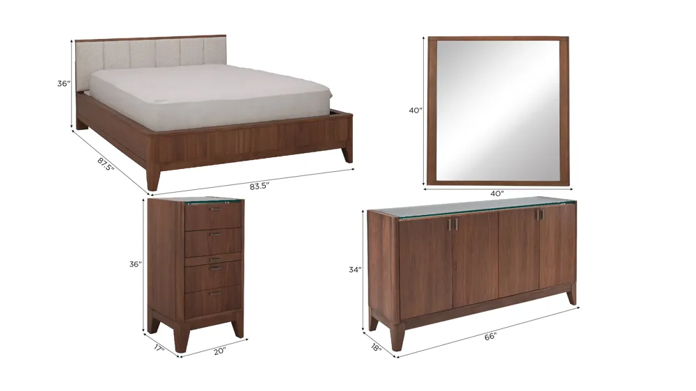 Kerrigan 5-pc. Wall Bed Set Dimensions