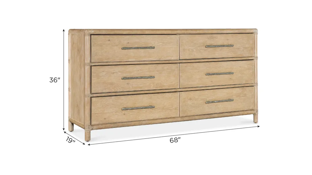 Retreat Pole Rattan Dresser Dimensions