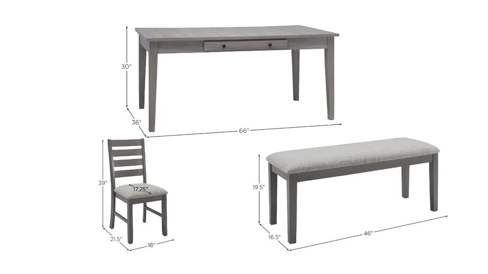 Taryn 6-pc. Dining Set Dimensions