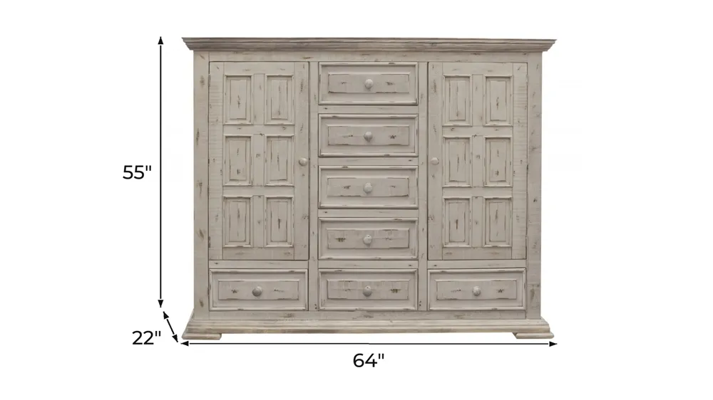 Terra 7 Drawers and 2 Doors Mule Chest Dimensions