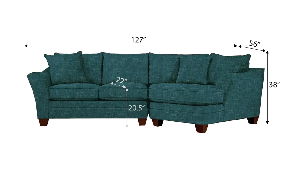 Foresthill 2-pc. Right Hand Cuddler Sectional Sofa Dimensions