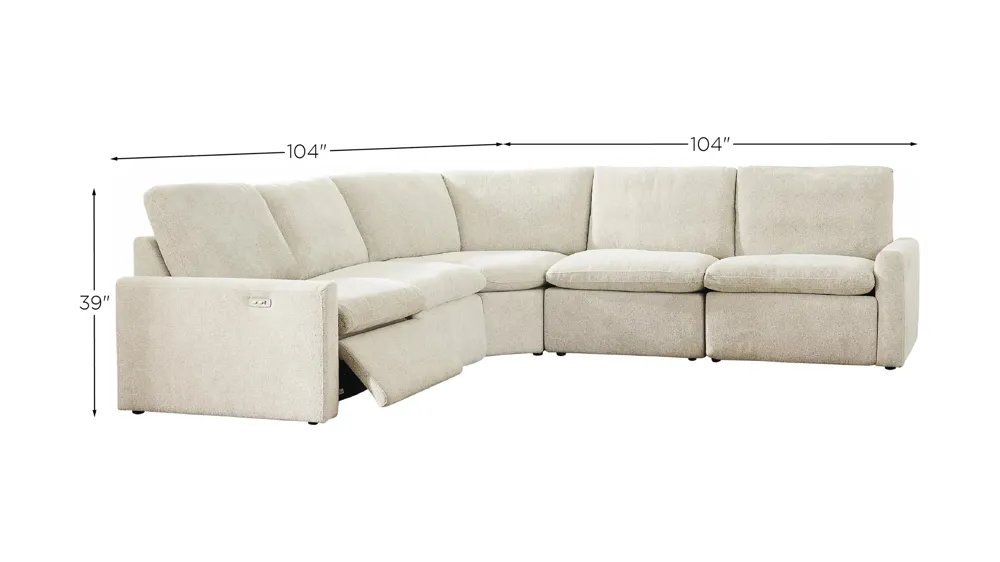 Hartsdale 5-Pc Reclining Sectional Dimensions