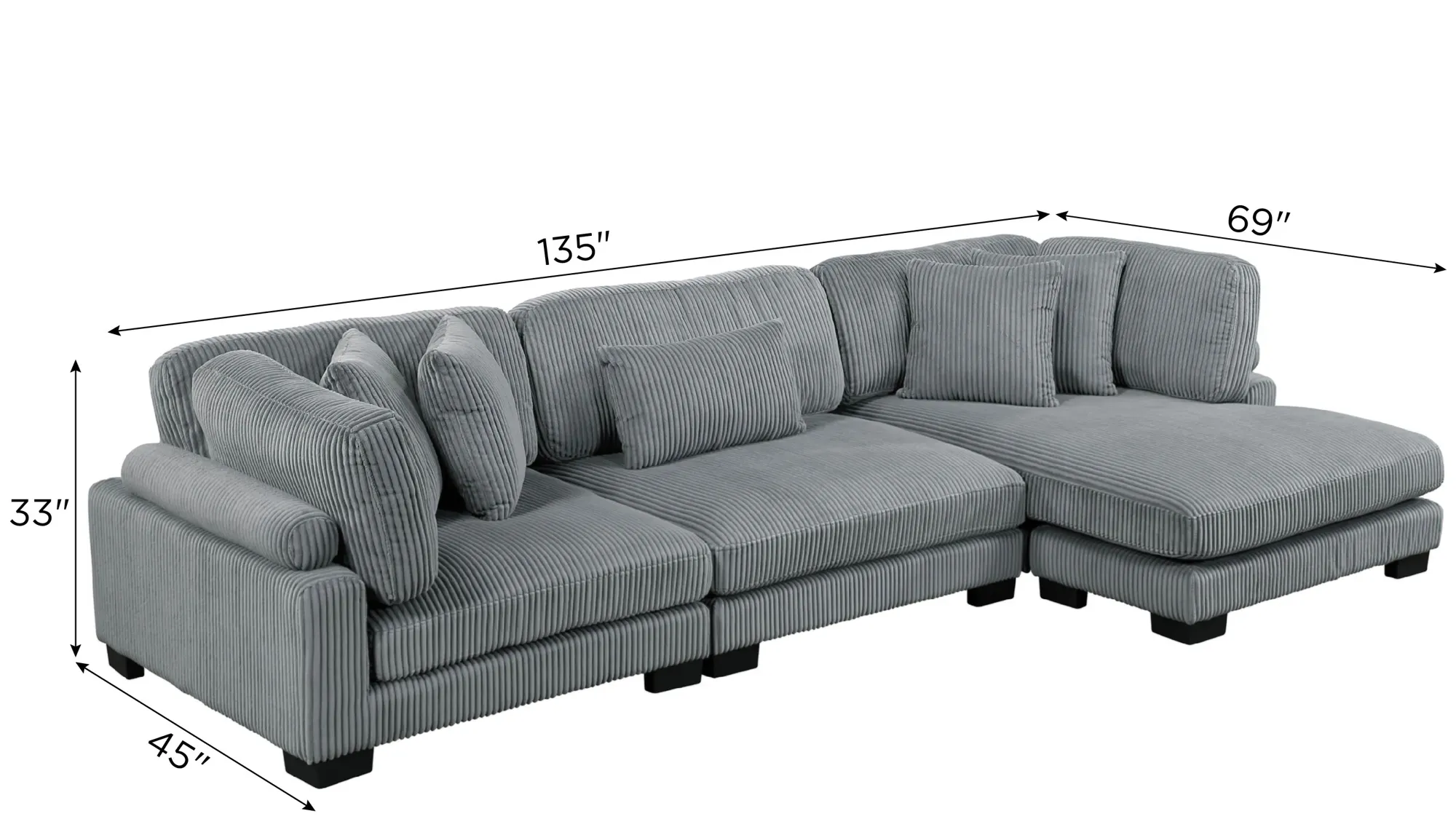 Maverick 3-pc. Sofa Chaise