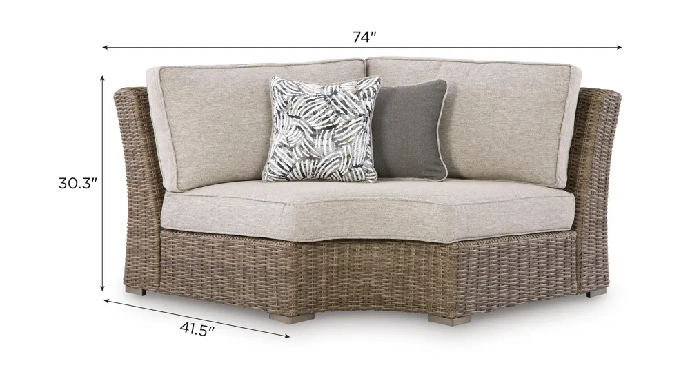 Laguna Heights Outdoor Curved Corner Chair Dimensions