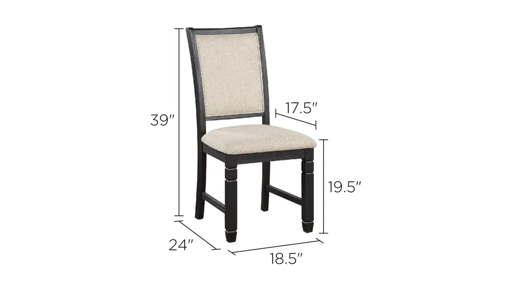 Arlana Upholstered Dining Chair (Set of 2) Dimensions
