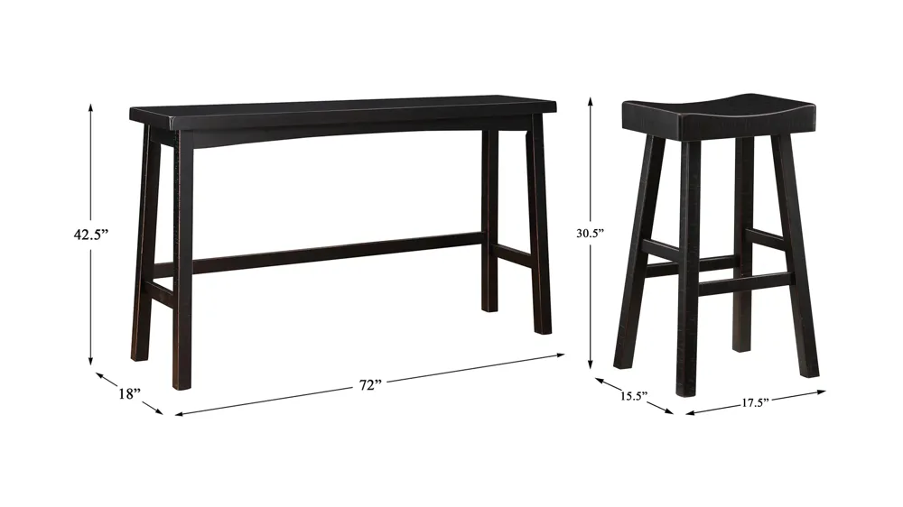 Oxton 4-pc Pub Height Dining Set Dimensions