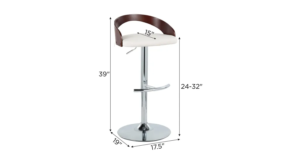 Grotto Adjustable Barstool - Set of 2 Dimensions