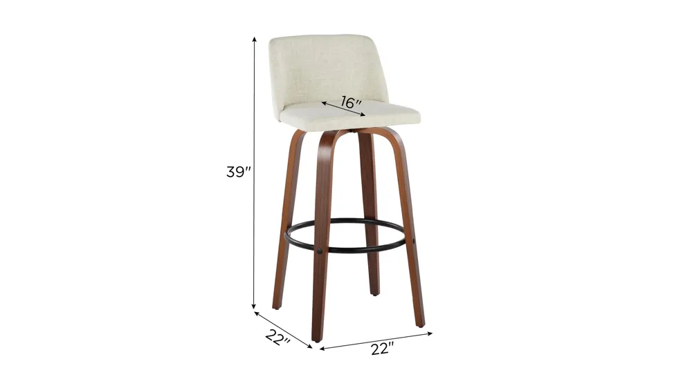 Toriano Barstool - Set of 2 Dimensions
