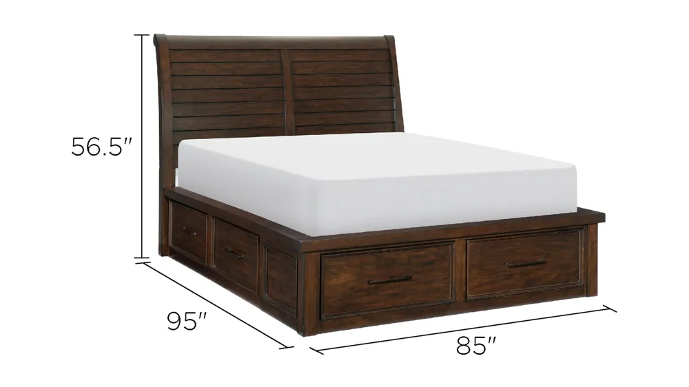 Rosemont Platform Storage Bed Dimensions