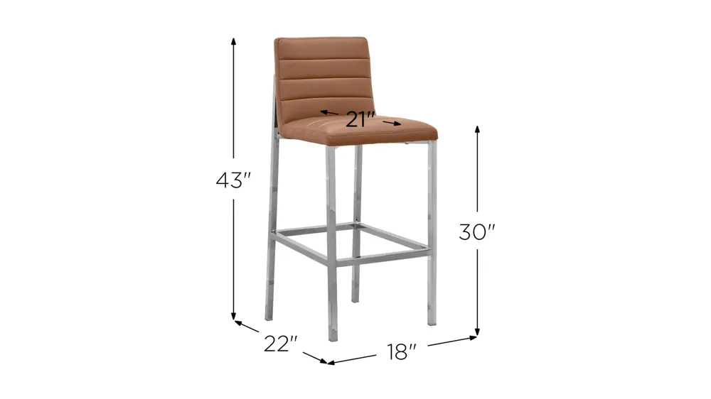 Amalfi Metal Back Bar Stool Dimensions