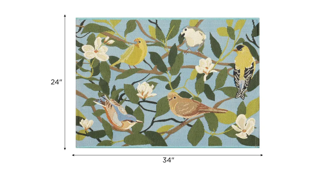 Esencia Floral Finches Indoor/Outdoor Mat Dimensions