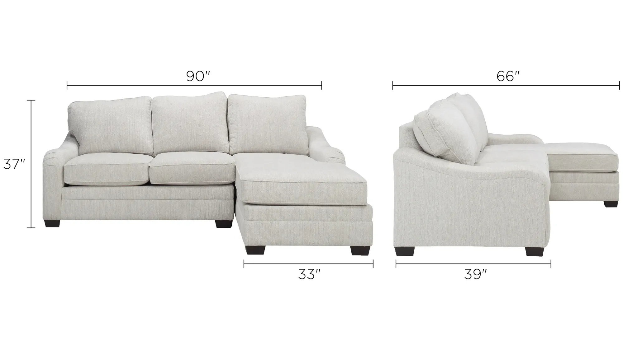 モナルシーダSL 27cm Caid 2-pc. Chenille Sectional Sofa | Raymour & Flanigan